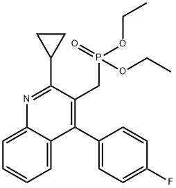 P-[[2-Cyclopropyl-4-(4-fluorophenyl)-3-quinolinyl]methyl]phosphonic acid diethyl ester Structure