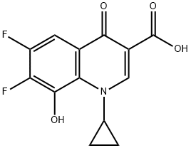 1-Cyclopropyl-6,7-difluoro-1,4-dihydro-8-hydroxy-4-oxo-3-quinolinecarboxylic Acid Structure