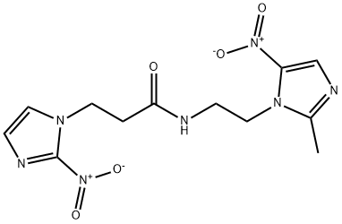 N-[3-[2-(2-methyl-5-nitro-imidazol-1-yl)ethyl]-2-nitro-2H-imidazol-1-y l]propanamide 구조식 이미지