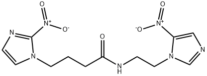 N-[2-nitro-3-[2-(5-nitroimidazol-1-yl)ethyl]-2H-imidazol-1-yl]butanami de 구조식 이미지