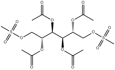 1-O,6-O-Bis(methylsulfonyl)-D-mannitol 2,3,4,5-tetraacetate Structure