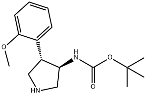 TERT-BUTYL (3S,4R)-4-(2-METHOXYPHENYL)PYRROLIDIN-3-YLCARBAMATE 구조식 이미지