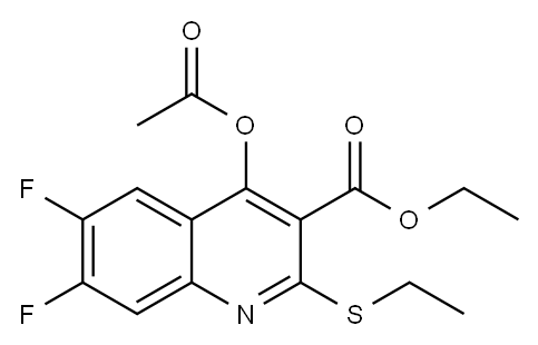 Ethyl 4-acetoxy-6,7-difluoro-2-(ethylthio)quinoline-3-carboxylate Structure