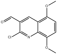 2-클로로-5,8-다이메톡시-퀴놀린-3-카르발데하이드 구조식 이미지