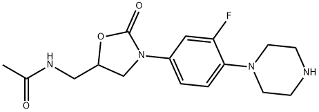 N-[[3-(3-Fluoro-4-(piperazin-1-yl)phenyl)-2-oxooxazolidin-5-yl]methyl]acetamide 구조식 이미지