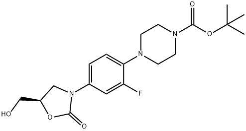 (R)-tert-butyl 4-(2-fluoro-4-(5-(hydroxyMethyl)-2-oxooxazolidin-3-yl)phenyl)piperazine-1-carboxylate 구조식 이미지