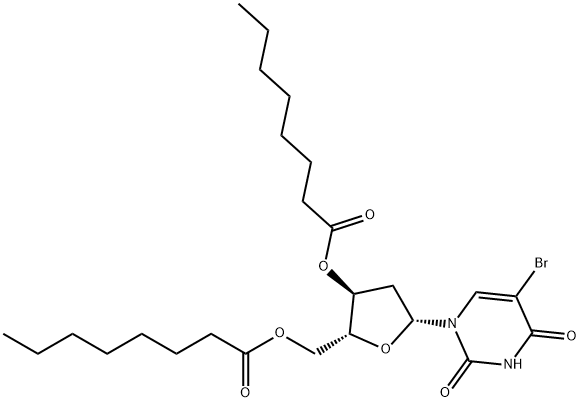 3',5'-디옥타노일-5-브로모데옥시우리딘 구조식 이미지