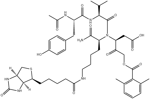 AC-TYR-VAL-LYS(BIOTINYL)-ASP-2,6-DIMETHYLBENZOYLOXYMETHYLKETONE Structure