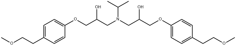 1,1[(1-Methylethyl)imino]bis[3-[4-(2-methoxyethyl)phenoxy]-2-propanol_x000b_(Mixture of diastereomers) 구조식 이미지