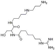 HeptanaMide, 7-[(aMinoiMinoMethyl)aMino]-N-[2-[[4-[(3-aMinopropyl)aMino]butyl]aMino]-1-(hydroxyMethyl)-2-oxoethyl]- 구조식 이미지