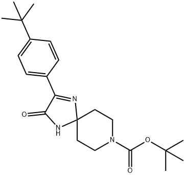 tert-Butyl2-(4-tert-butylphenyl)-3-oxo-1,4,8-triazaspiro[4.5]dec-1-ene-8-carboxylate Structure