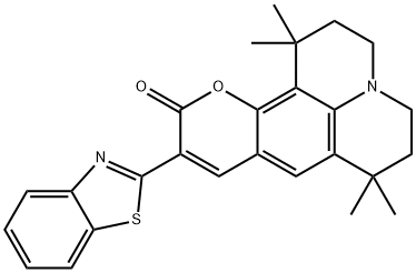 10-(2-Benzothiazolyl)-2,3,6,7-tetrahydro-1,1,7,7-tetramethyl-1H,5H,11H-(1)benzopyropyrano(6,7-8-I,j)quinolizin-11-one 구조식 이미지