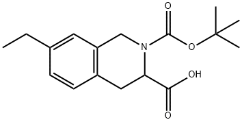 DL-2-BOC-7-(ETHYL)-1,2,3,4-TETRAHYDROISOQUINOLINE-3-CARBOXYLIC ACID 구조식 이미지