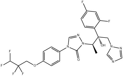 2-(2-(2,4-Difluorophenyl)-2-hydroxy-1-methyl-3-(1H-1,2,4-triazol-1-yl)propyl)-4-(4-(2,2,3,3- tetrafluoropropoxy)phenyl)- 3(2H,4H)-1,2,4-triazolone Structure
