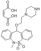 Dibenzo(c,f)(1,2)thiazepine, 6,11-dihydro-6-methyl-11-(2-(1-piperaziny l)ethoxy)-, 5,5-dioxide,(Z)-2-butenedioate (1:1) Structure