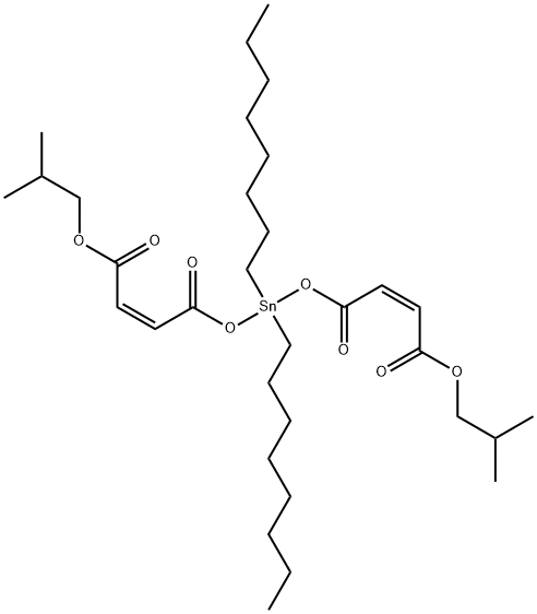 isobutyl (Z,Z)-2-methyl-10,10-dioctyl-5,8,12-trioxo-4,9,11-trioxa-10-stannapentadeca-6,13-dien-15-oate  Structure