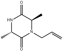 2,5-Piperazinedione,3,6-dimethyl-1-(2-propenyl)-,(3S-trans)-(9CI) 구조식 이미지