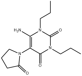 2,4(1H,3H)-Pyrimidinedione,  6-amino-5-(2-oxo-1-pyrrolidinyl)-1,3-dipropyl- 구조식 이미지