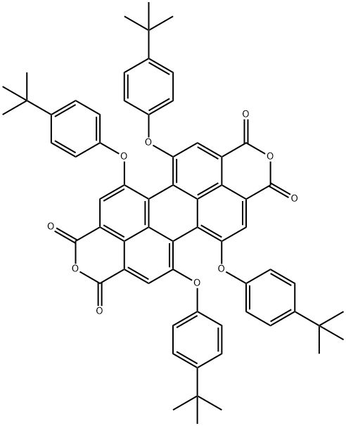 1,6,7,12-Tetra-tert-butylphenoxyperylene-3,4,9,10-tetracarboxylic dianhydride 구조식 이미지