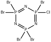 2,2,4,4,6-pentabromo-6-chloro-1,3,5-triaza-2$l^{5},4$l^{5},6$l^{5}-tri phosphacyclohexa-1,3,5-triene Structure