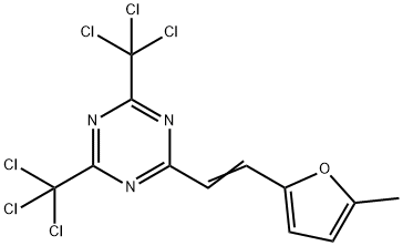 2-[2-(5-METHYLFURAN-2-YL)VINYL]-4,6-BIS(TRICHLOROMETHYL)-1,3,5-TRIAZINE Structure