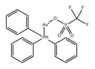 TRIPHENYLPHOSPHINEGOLD(I) TRIFLUOROMETHANESULFONATE 구조식 이미지