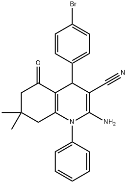 2-amino-4-(4-bromophenyl)-7,7-dimethyl-5-oxo-1-phenyl-1,4,5,6,7,8-hexahydro-3-quinolinecarbonitrile 구조식 이미지