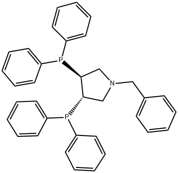 (3S,4S)-(-)-1-벤질-3,4-비스(디페닐포스피노)피롤리딘 구조식 이미지