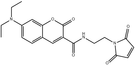 7-Diethylamino-3-[N-(2-maleimidoethyl)carbamoyl]coumarin 구조식 이미지