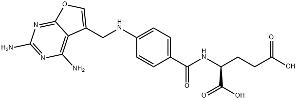 N-(4-(N-((2,4-diaminofuro(2,3-d)pyrimidin-5-yl)methyl)amino)benzoyl)glutamic acid Structure