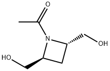 2,4-Azetidinedimethanol, 1-acetyl-, trans- (9CI) Structure