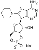 8-PIPERIDINOADENOSINE-3',5'-CYCLIC MONOPHOSPHOROTHIOATE, RP-ISOMER SODIUM SALT 구조식 이미지