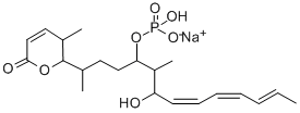 5,5-DIHYDRO-5-METHYL-6-(1,5-DIMETHYL-6-HYDROXY-4-(PHOSPHORYLOXY)TRIDECA-7,9,11-TRIENYL)-2H-PYRAN-2-ONE (SODIUM SALT) Structure