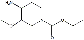 1-Piperidinecarboxylicacid,4-amino-3-methoxy-,ethylester,cis-(+)-(9CI) Structure