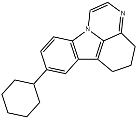8-Cyclohexyl-5,6-dihydro-4H-pyrazino[3,2,1-jk]-carbazole 구조식 이미지