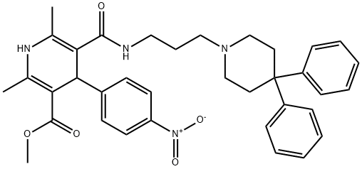5-[[[3-(4,4-DIPHENYL-1-PIPERIDINYL)PROPYL]AMINO]CARBONYL]-1,4-DIHYDRO-2,6-DIMETHYL-4-(4-NITROPHENYL)-3-PYRIDINECARBOXYLIC ACID METHYL ESTER HYDROCHLORIDE 구조식 이미지