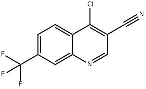 4-클로로-7-트리플루오로메틸-퀴놀린-3-카르보니트릴 구조식 이미지