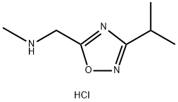 1-(3-Isopropyl-1,2,4-oxadiazol-5-yl)-N-methylmethanamine hydrochloride Structure
