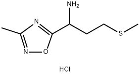 1-(3-Methyl-1,2,4-oxadiazol-5-yl)-3-(methylthio)propan-1-amine hydrochloride 구조식 이미지