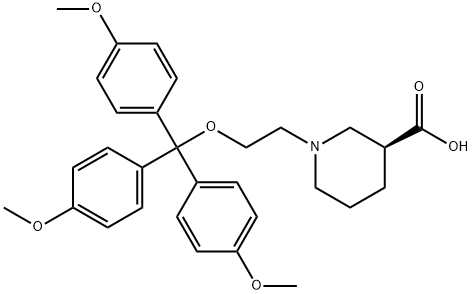 (S)-1-[2-[TRIS(4-METHOXYPHENYL)METHOXY]ETHYL]-3-PIPERIDINECARBOXYLIC ACID Structure
