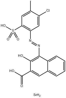 4-[(5-클로로-4-메틸-2-(설포페닐)아조-3-하이드록시-2-나프탈렌 카복실산 스트론툽 염(1:1) 구조식 이미지