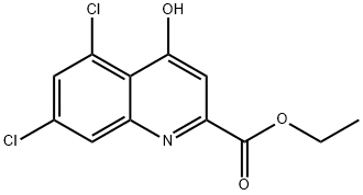5,7-디클로로-4-히드록시-퀴놀린-2-카르복실산에틸에스테르 구조식 이미지