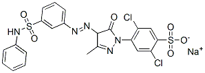 sodium 4-[4-[[3-(anilinosulphonyl)phenyl]azo]-4,5-dihydro-3-methyl-5-oxo-1H-pyrazol-1-yl]-2,5-dichlorobenzenesulphonate Structure