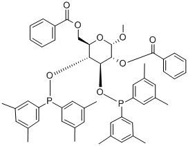 METHYL-ALPHA-D-GLUCOPYRANOSIDE-2,6-DIBENZOATE-3,4-DI(BIS(3,5-DIMETHYLPHENYL)PHOSPHINITE) 구조식 이미지