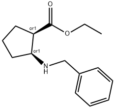 cis-ethyl 2-(benzylaMino)cyclopentanecarboxylate Structure