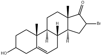 (3S,10R,13S,14S,16R)-16-BROMO-3-HYDROXY-10,13-DIMETHYL-3,4,7,8,9,10,11,12,13,14,15,16-DODECAHYDRO-1H-CYCLOPENTA[A]PHENANTHREN-17(2H)-ONE 구조식 이미지