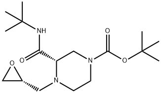 [R-(R*,S*)]-3-tert-부틸카르바모일-4-옥시라닐메틸-피페라진-1-카르복실산tert-부틸에스테르 구조식 이미지