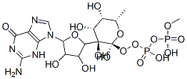 [(2S,3S,4R,5R)-5-(2-amino-6-oxo-3H-purin-9-yl)-3,4-dihydroxy-oxolan-2-yl]methoxy-[hydroxy-[(2R,3R,4R,5S,6S)-3,4,5-trihydroxy-6-methyl-oxan-2-yl]oxy-phosphoryl]oxy-phosphinic acid Structure