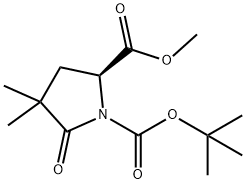 Methyl (2S)-1-(tert-butoxycarbonyl)-4,4-dimethylpyroglutamate Structure