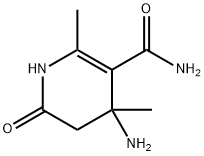 4-아미노-1,4,5,6-테트라히드로-2,4-디메틸-6-옥소니코틴아미드 구조식 이미지